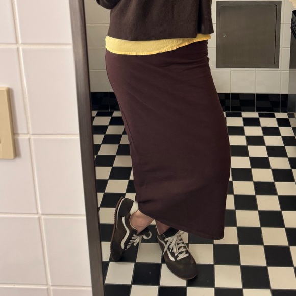 Reformation Foster Knit Midi Skirt Small Brown - Picture 6 of 6
